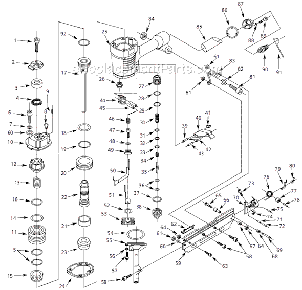 Page A Diagram and Parts List for 2007.04 Campbell Hausfeld Nailer